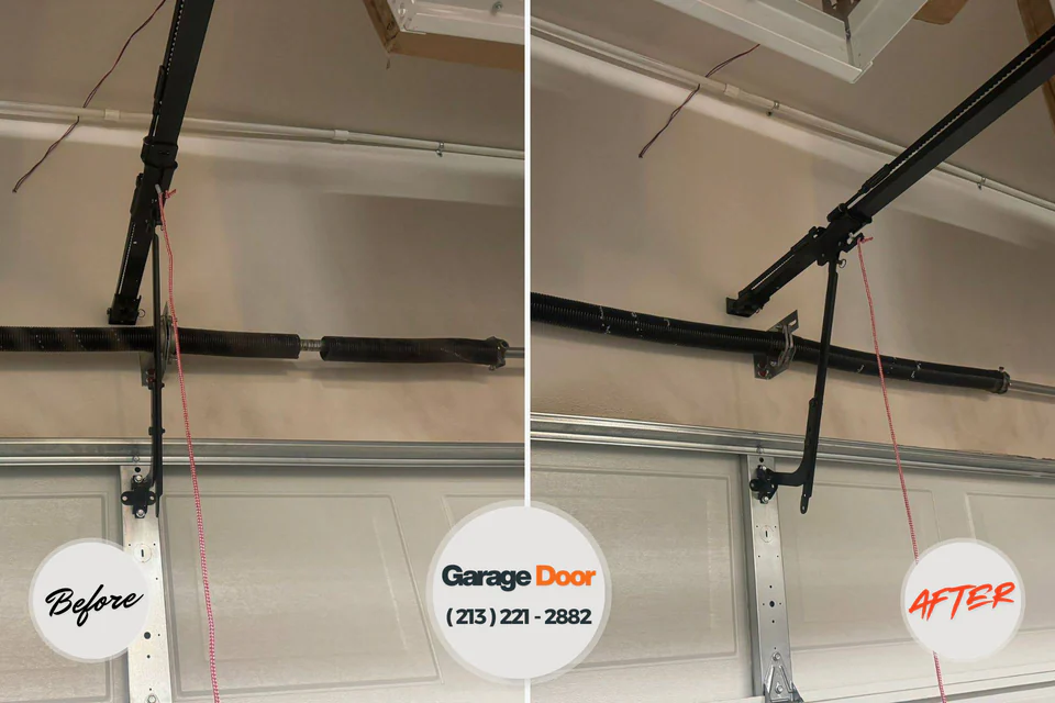 Before and after: garage door repair Lubeck, WV